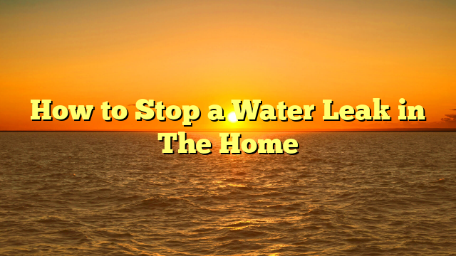 How to Stop a Water Leak in The Home